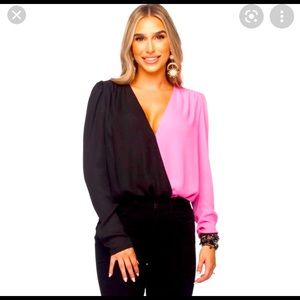 BUDDY LOVE PINK & BLACK BODYSUIT